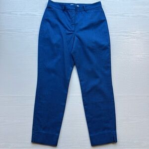 MM LaFleur Ankle Pants Womens 10 Blue Woven Textured Slim Leg